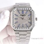 Full Iced Patek Philippe Cubitus Swiss Replica Watches Baguettes Diamond Bezel